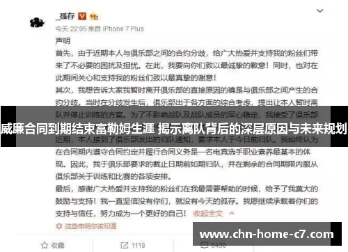 威廉合同到期结束富勒姆生涯 揭示离队背后的深层原因与未来规划