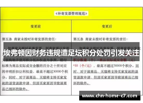 埃弗顿因财务违规遭足坛积分处罚引发关注